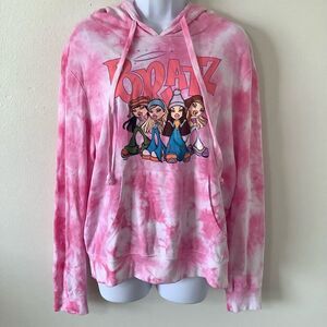 Bratz Pink Tie Dye Y2K McBling Nostalgia Colorful Graphic Hoodie Medium